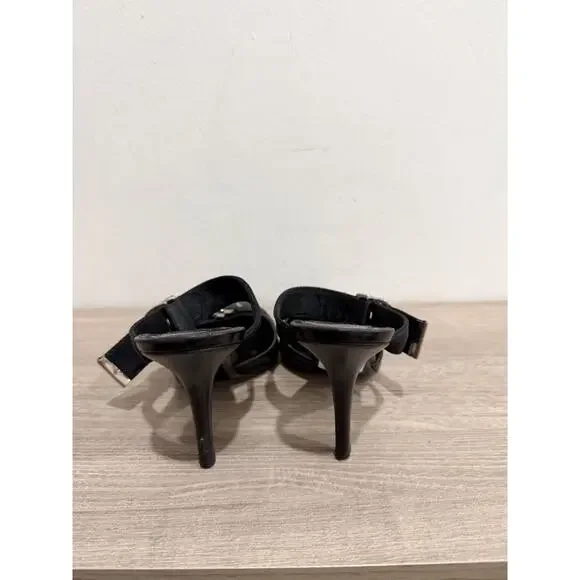 Vintage Christian Dior Leather Pointed-Toe Mules with Buckle Straps Black EU 38 - Picture 4 of 7